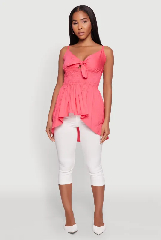 Tie Front High Low Peplum Cami sold by Rainbow