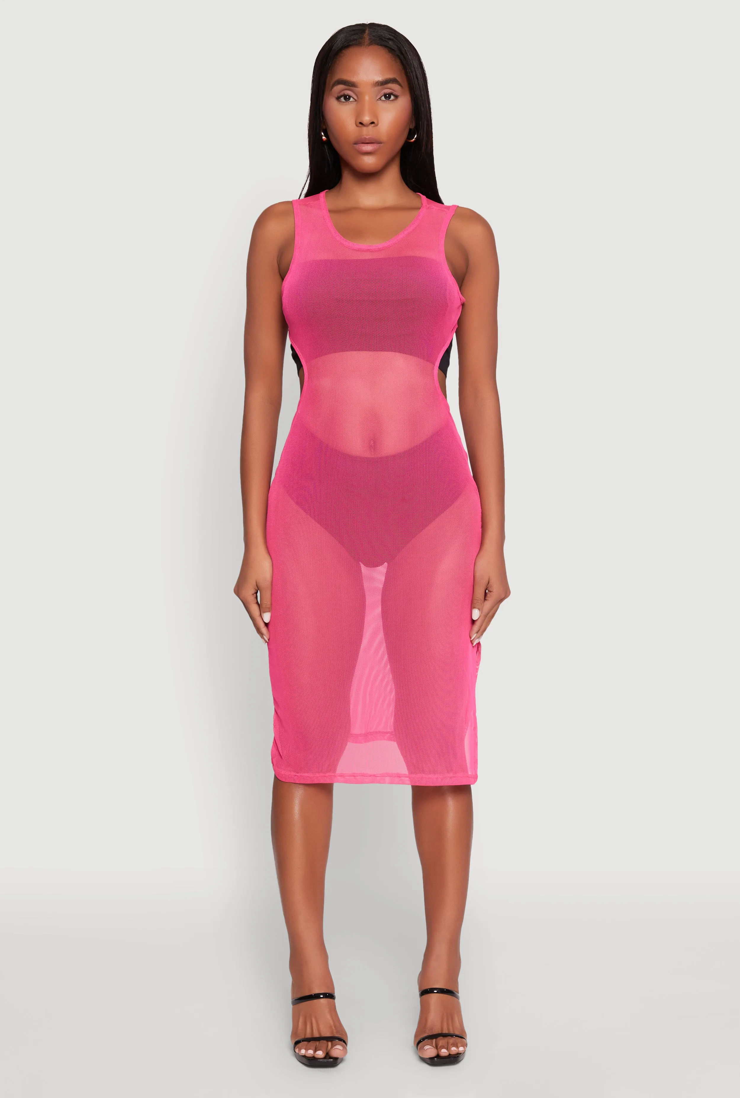 Mesh Side Slit Cut Out Maxi Top sold by Rainbow product image thumbnail 2