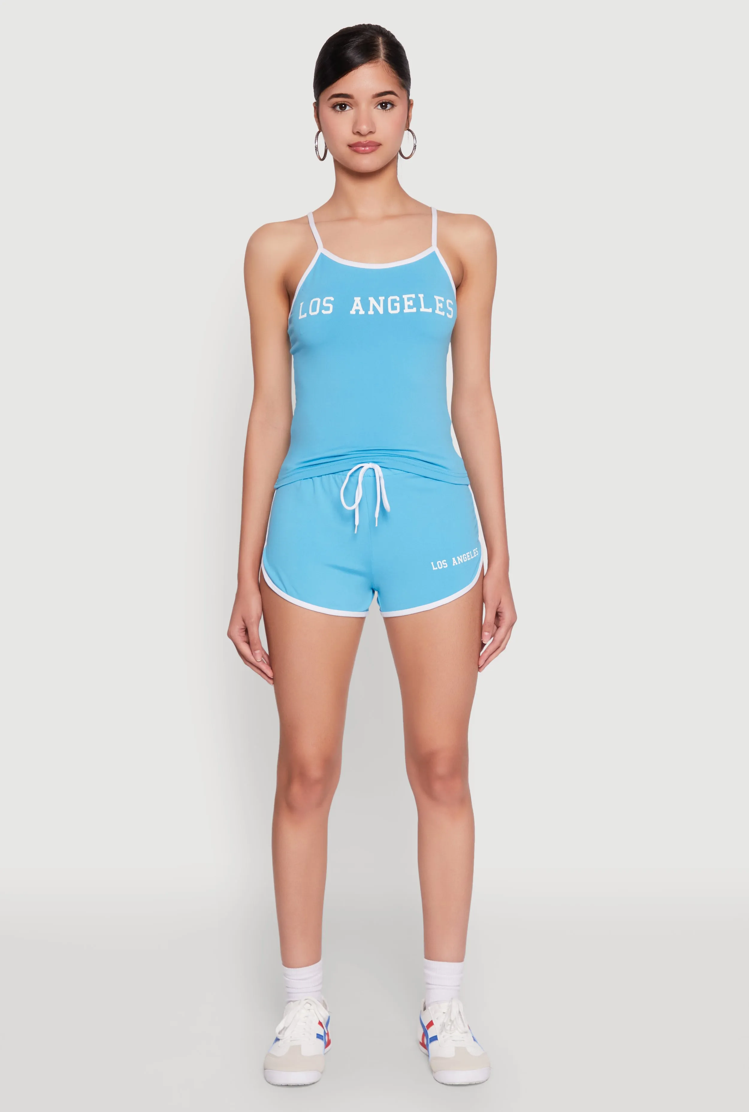 Los Angeles Graphic Contrast Trim Dolphin Shorts sold by Rainbow product image thumbnail 2