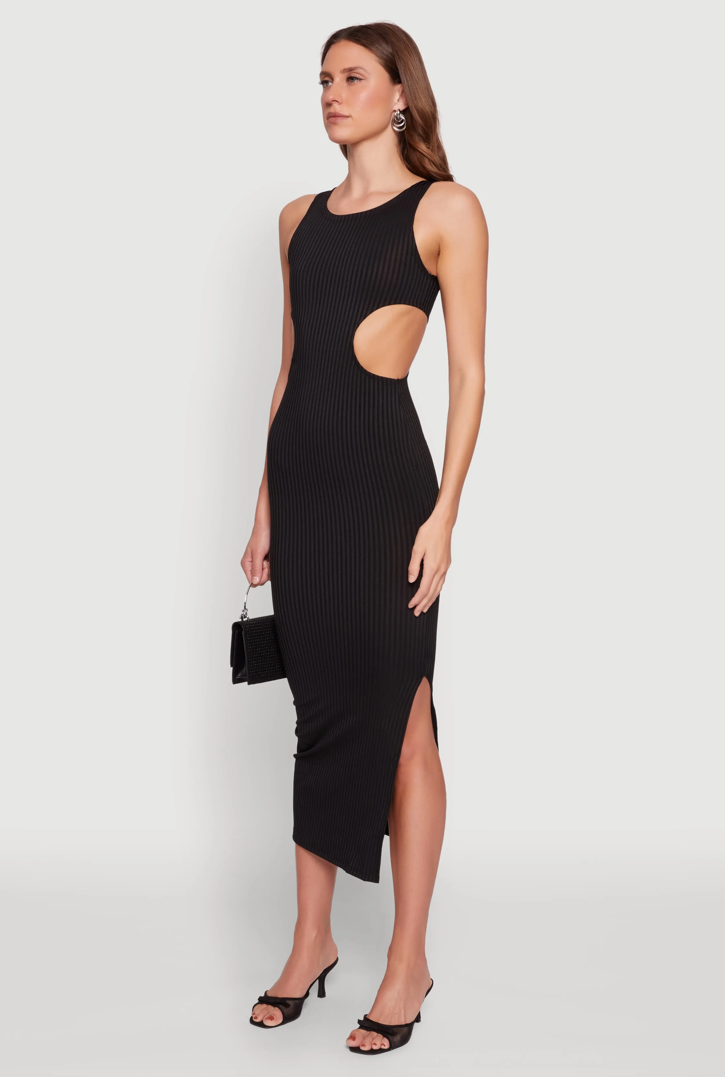 Rib Knit Side Cut Out Maxi Dress sold by Rainbow product image thumbnail 3