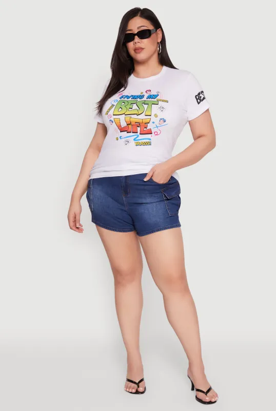 Plus Size Living My Best Life Graphic Tee sold by Rainbow