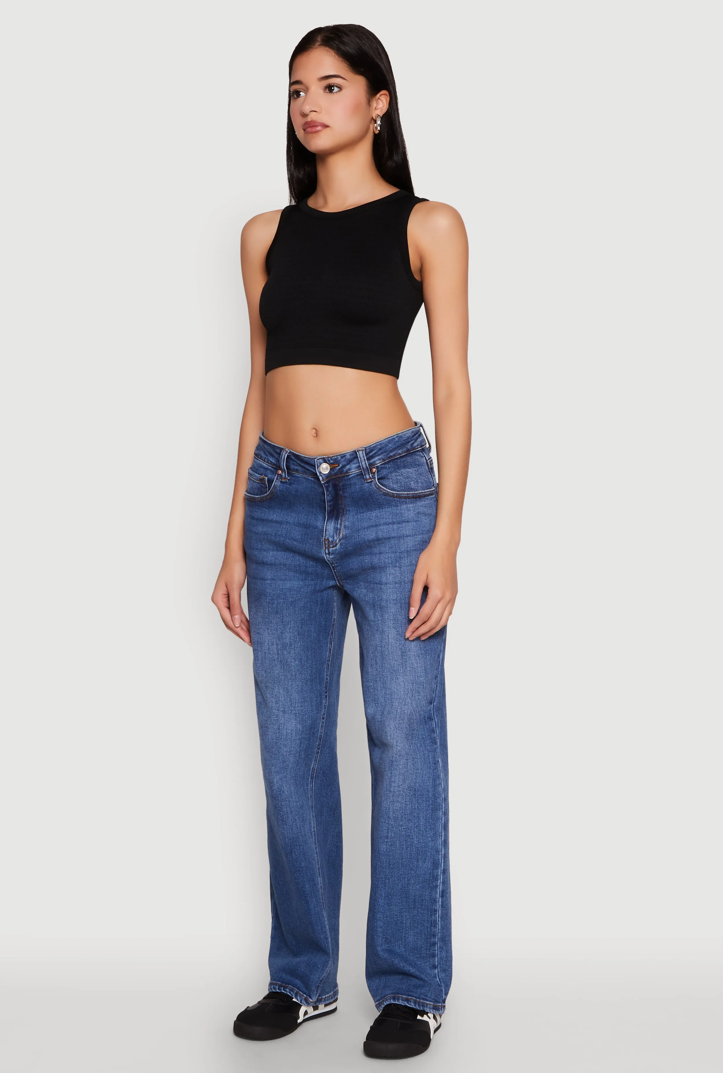 Textured Knit Seamless Cropped Tank Top sold by Rainbow product image thumbnail 5