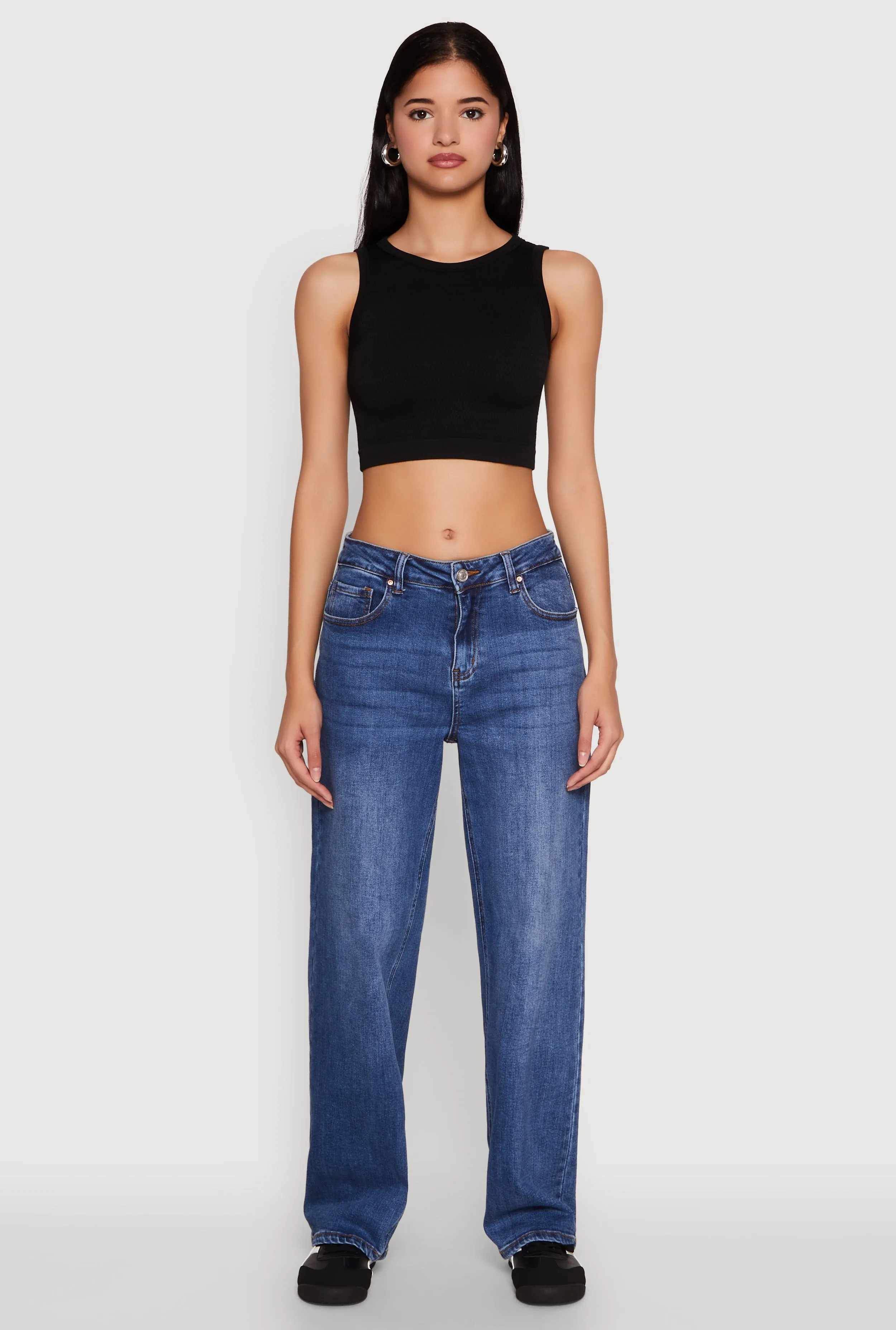 Textured Knit Seamless Cropped Tank Top sold by Rainbow product image thumbnail 3