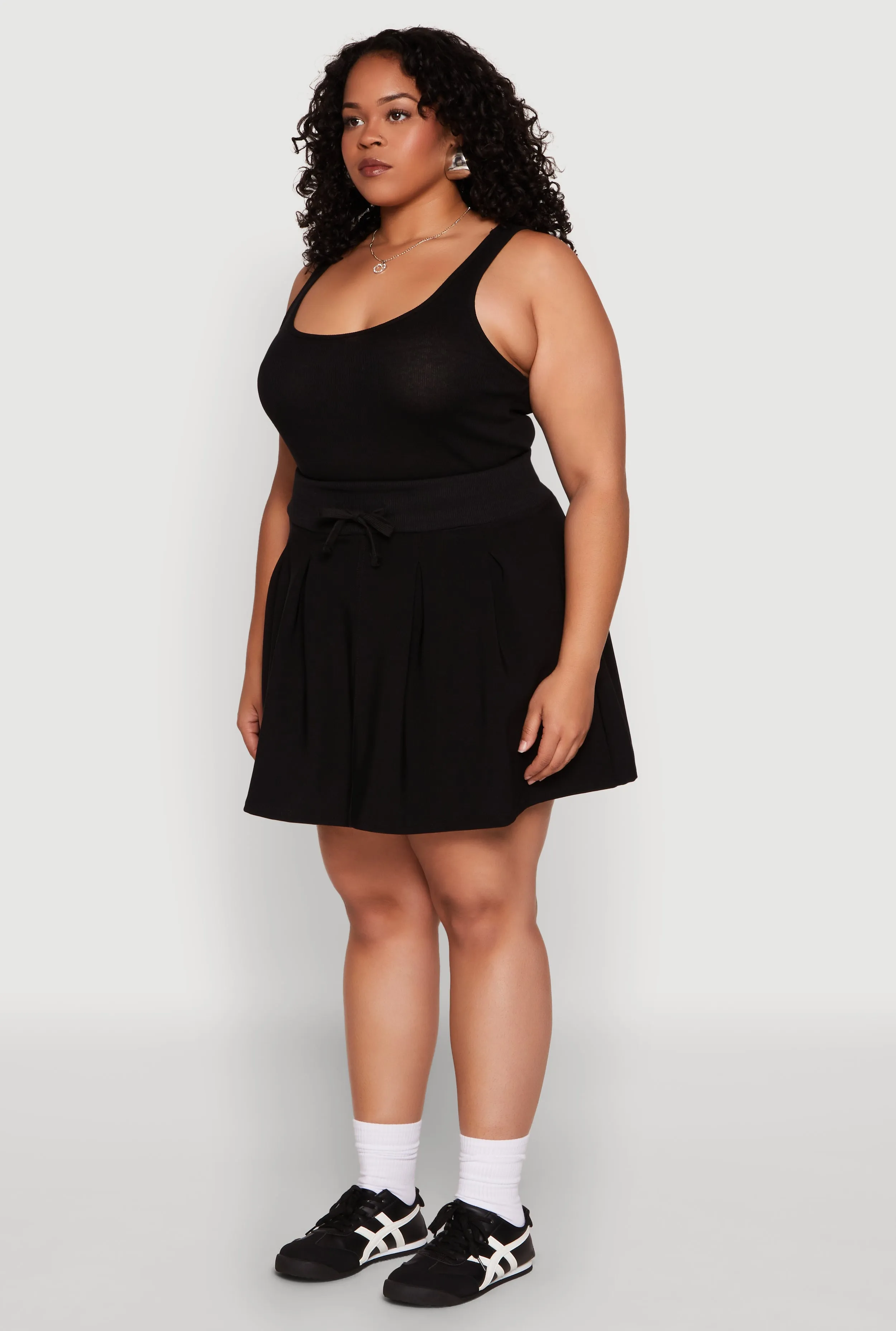 Plus Size Pleated High Waisted Circle Skirt sold by Rainbow product image thumbnail 3