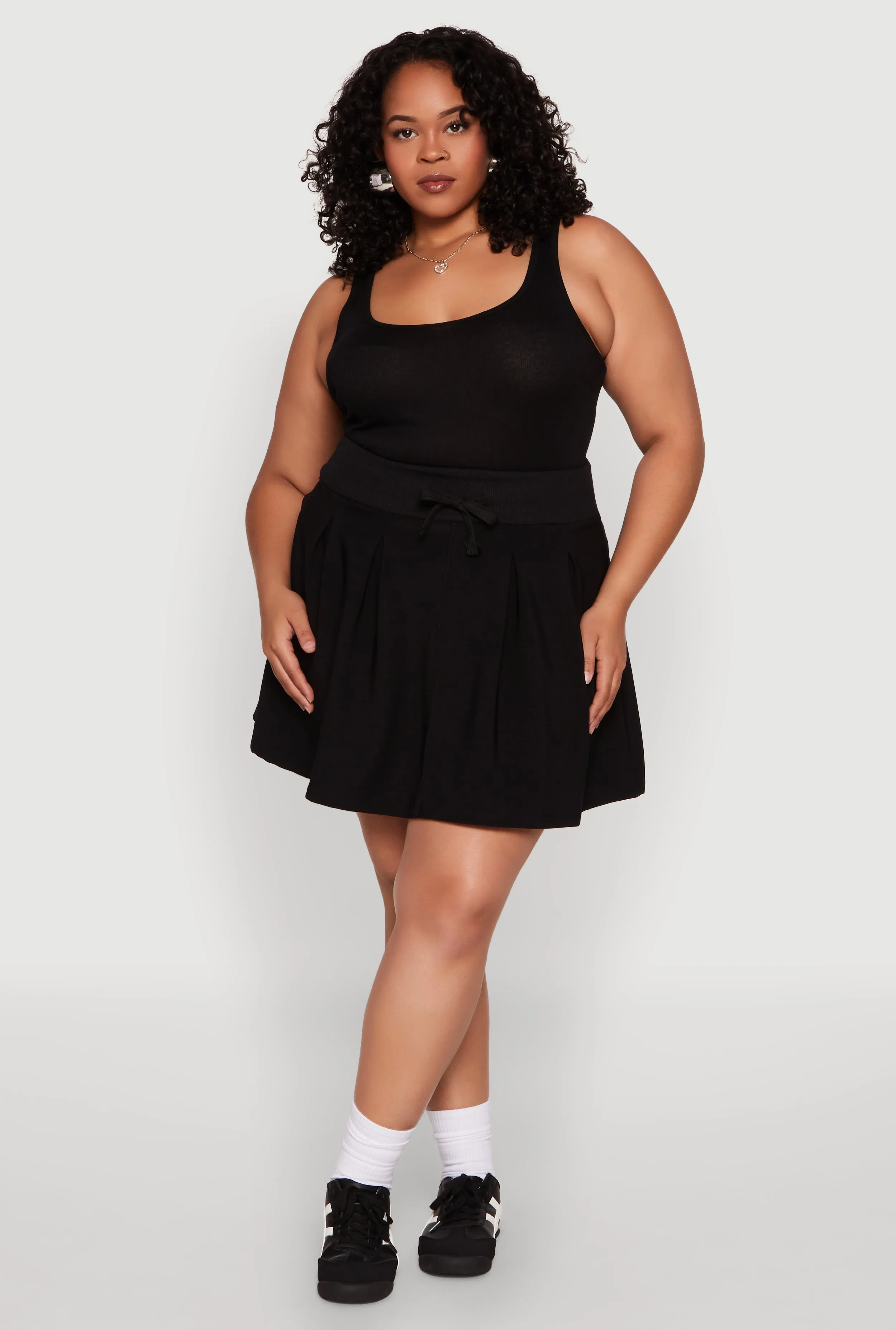 Plus Size Pleated High Waisted Circle Skirt sold by Rainbow product image thumbnail 2