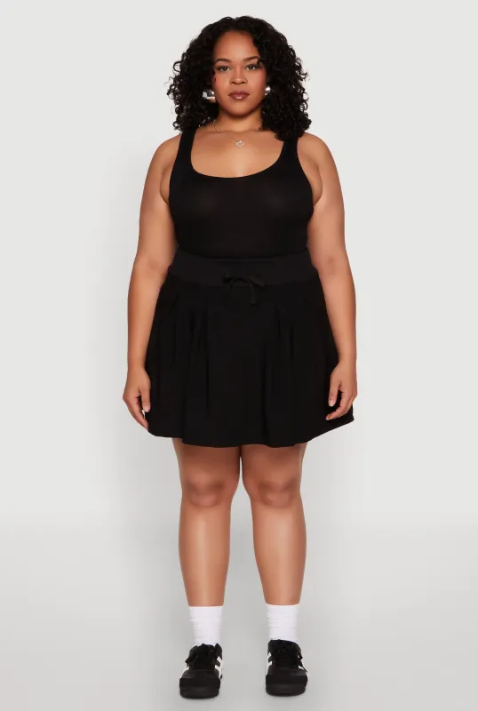 Plus Size Pleated High Waisted Circle Skirt sold by Rainbow