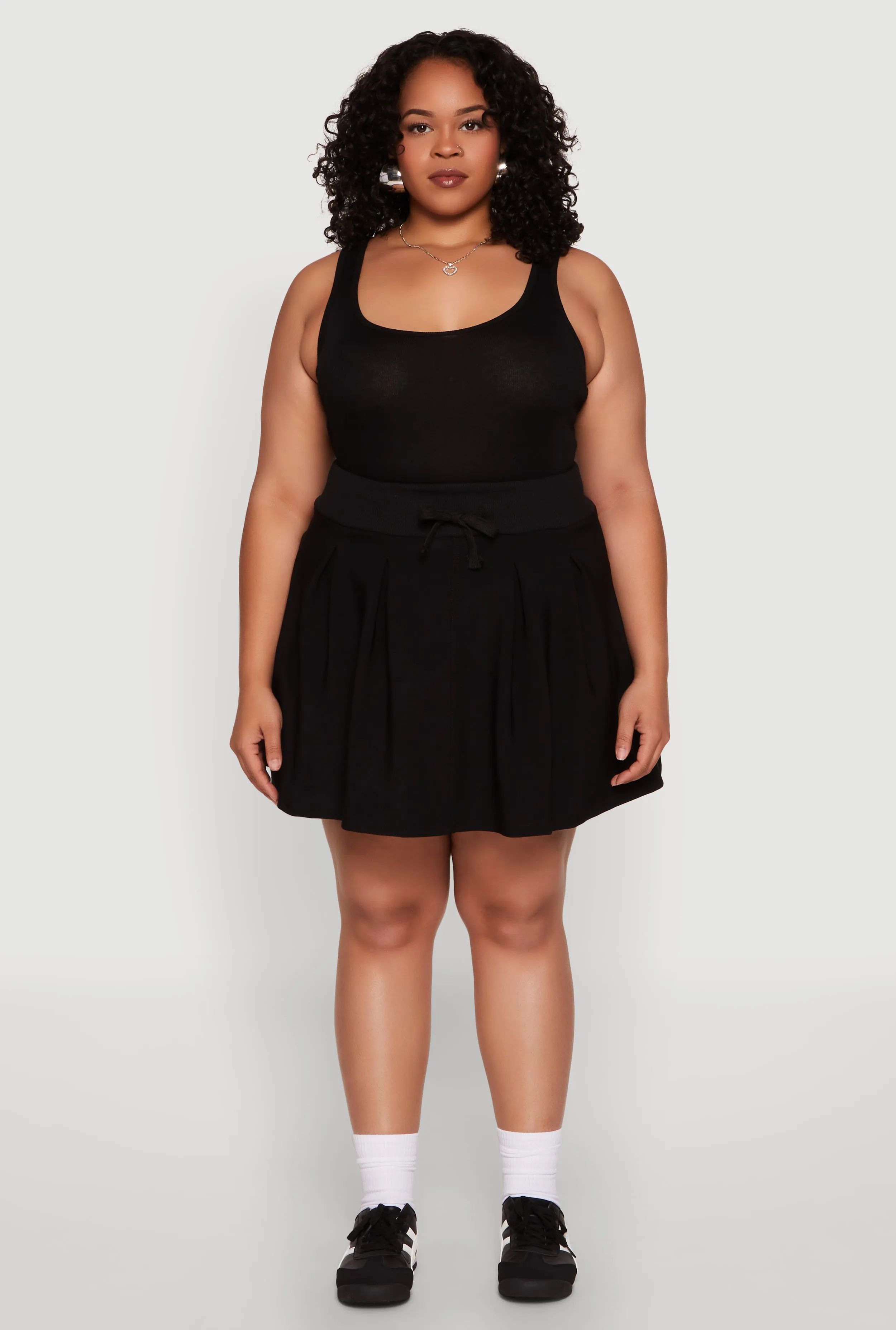 Plus Size Pleated High Waisted Circle Skirt sold by Rainbow