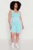 Plus Size Mineral Wash Contrast Trim Crop Top sold by Rainbow