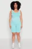 Plus Size Mineral Wash Contrast Trim Crop Top sold by Rainbow