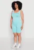 Plus Size Mineral Wash Contrast Trim Crop Top sold by Rainbow