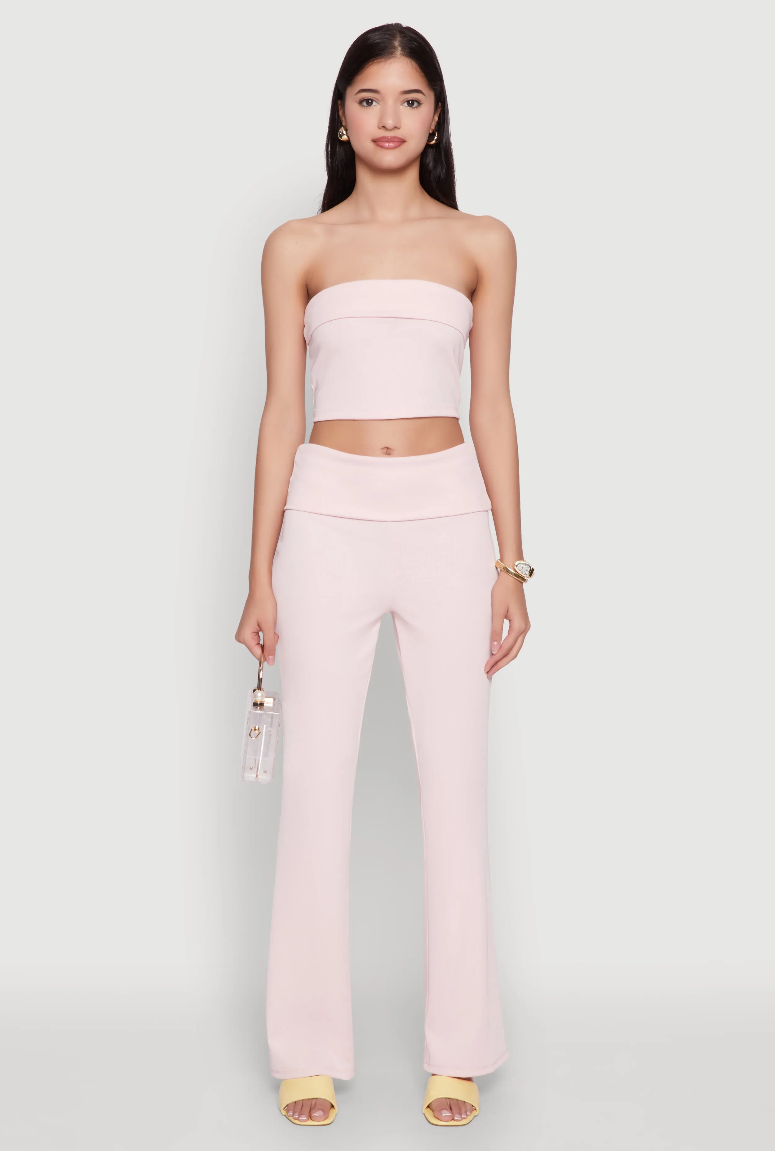 Haute Monde Fold Over Waist Wide Leg Pants sold by Rainbow product image thumbnail 2