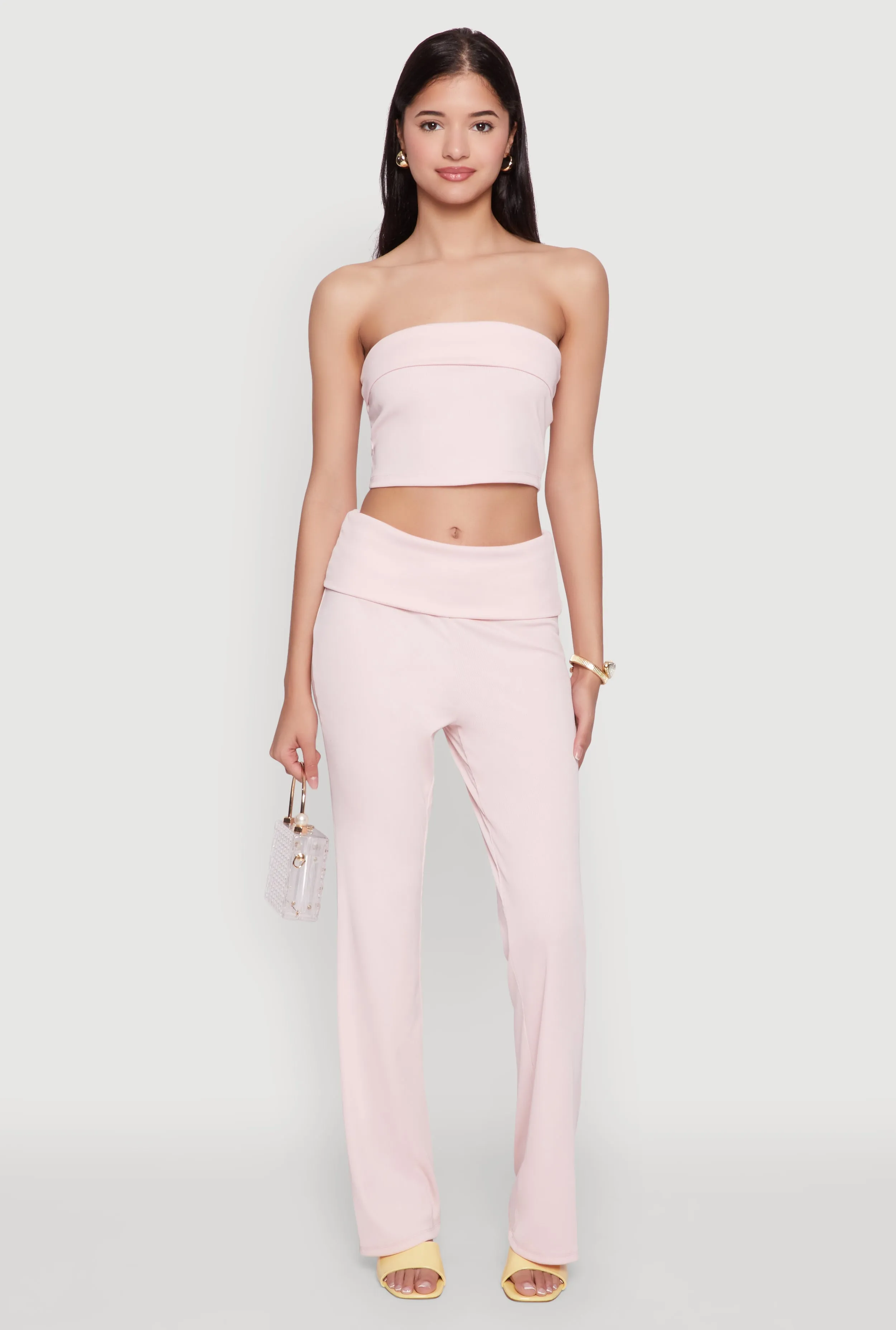 Haute Monde Cropped Fold Over Tube Top sold by Rainbow product image thumbnail 2