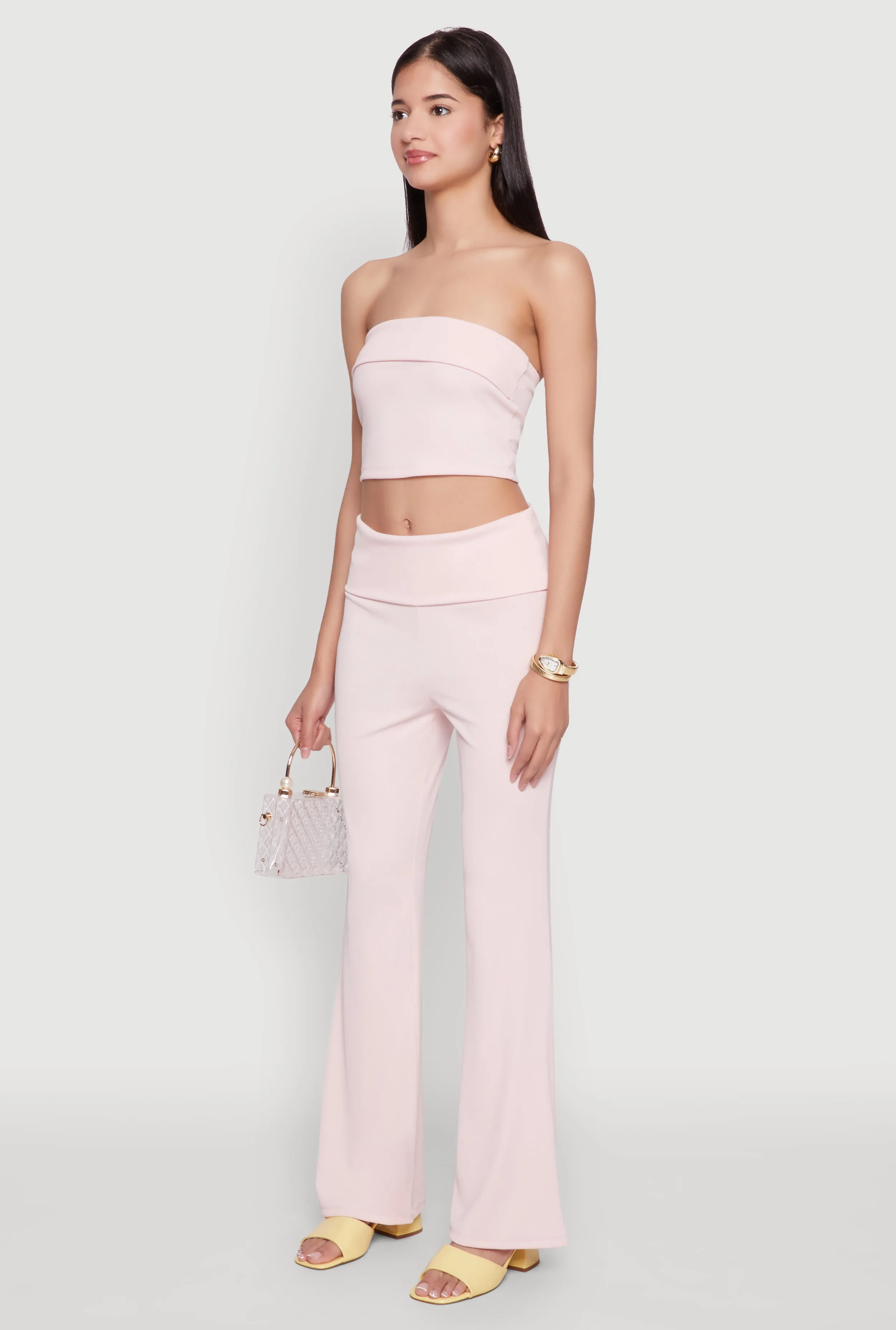 Haute Monde Cropped Fold Over Tube Top sold by Rainbow product image thumbnail 5