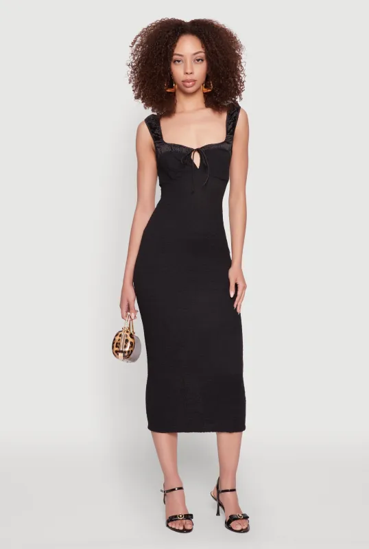 Iris Two Tone Tie Front Tank Dress sold by Rainbow