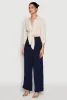 Haute Monde Linen Tie Front Crop Top sold by Rainbow