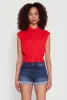 Sleeveless Cropped Button Front Shirt sold by Rainbow