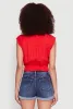 Sleeveless Cropped Button Front Shirt sold by Rainbow