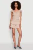 Smocked Hem Peasant Crop Top sold by Rainbow
