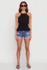 Gauze Knit Halter Peplum Top sold by Rainbow