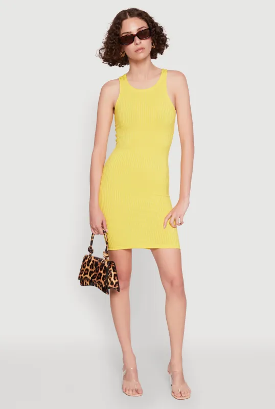 Ribbed Knit Tank Mini Dress sold by Rainbow