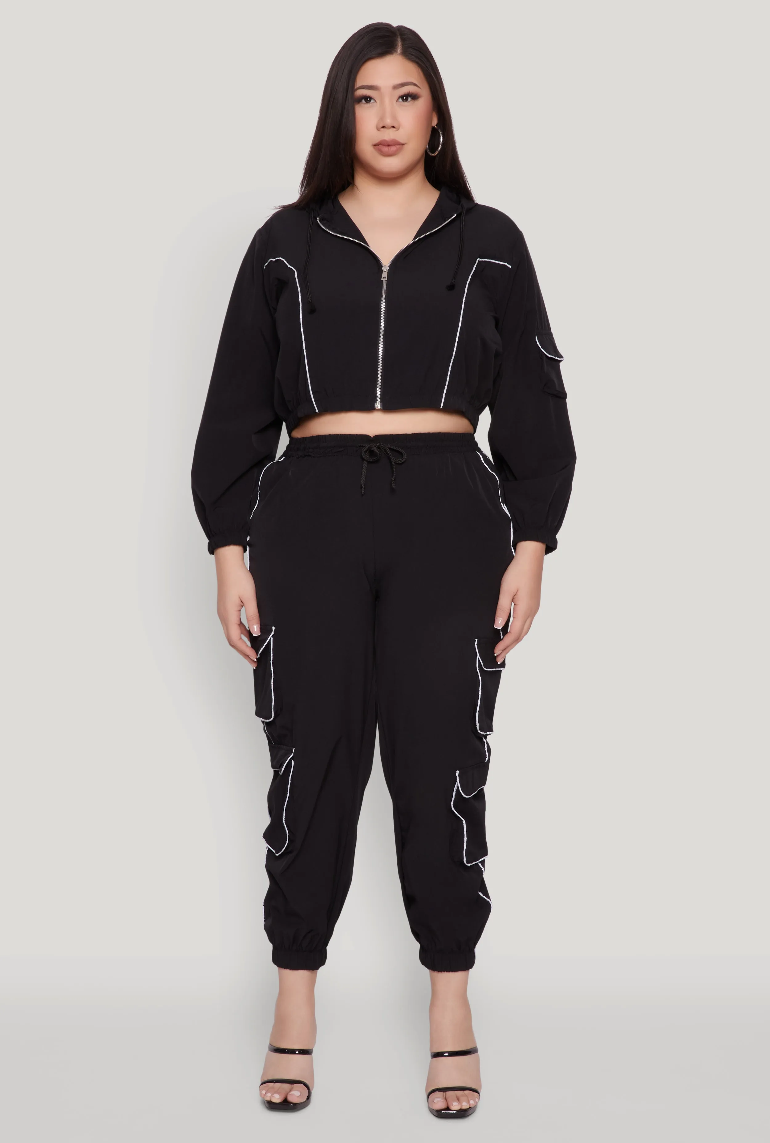 Plus Size Drawstring Cargo Pocket Joggers sold by Rainbow product image thumbnail 2