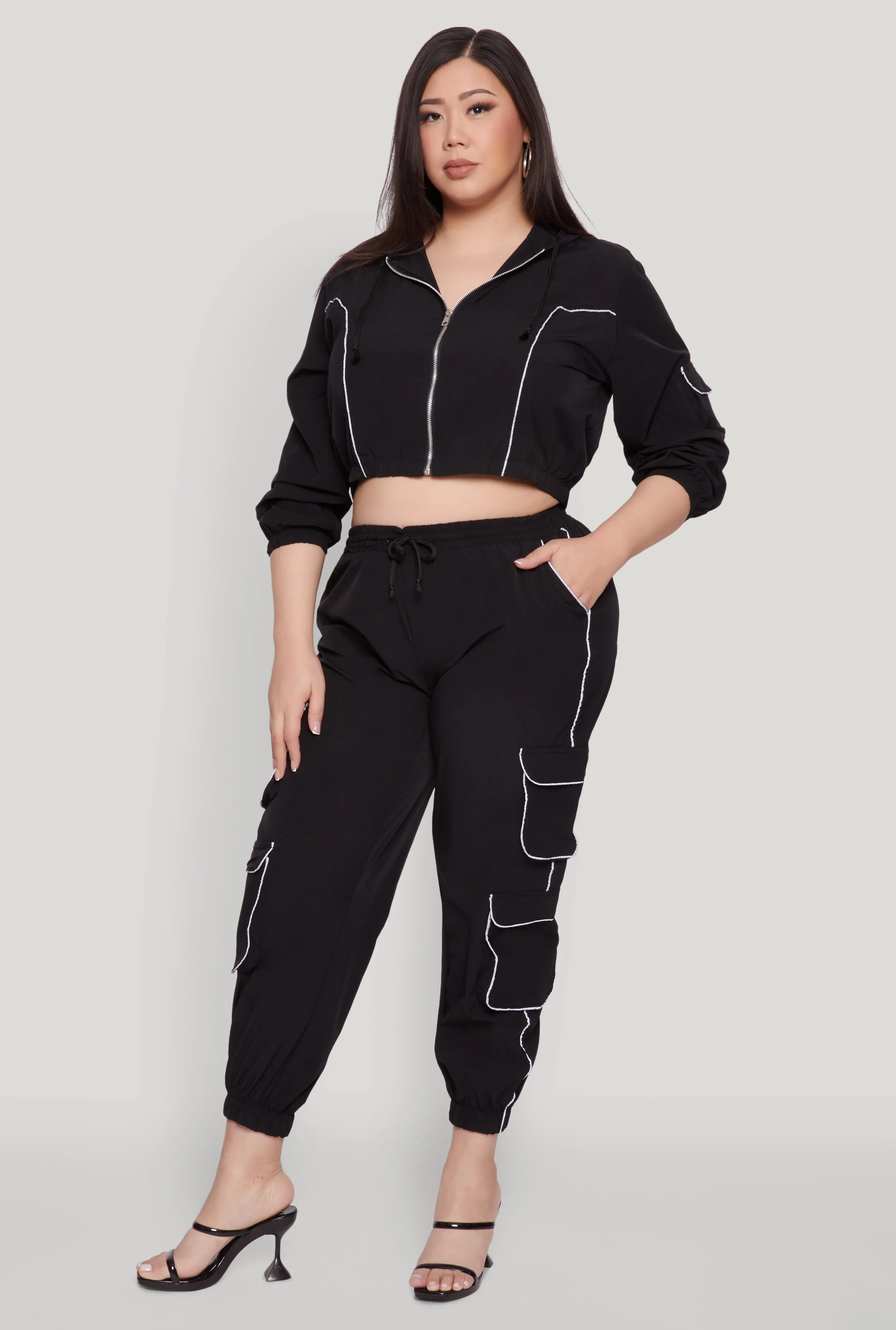 Plus Size Drawstring Cargo Pocket Joggers sold by Rainbow