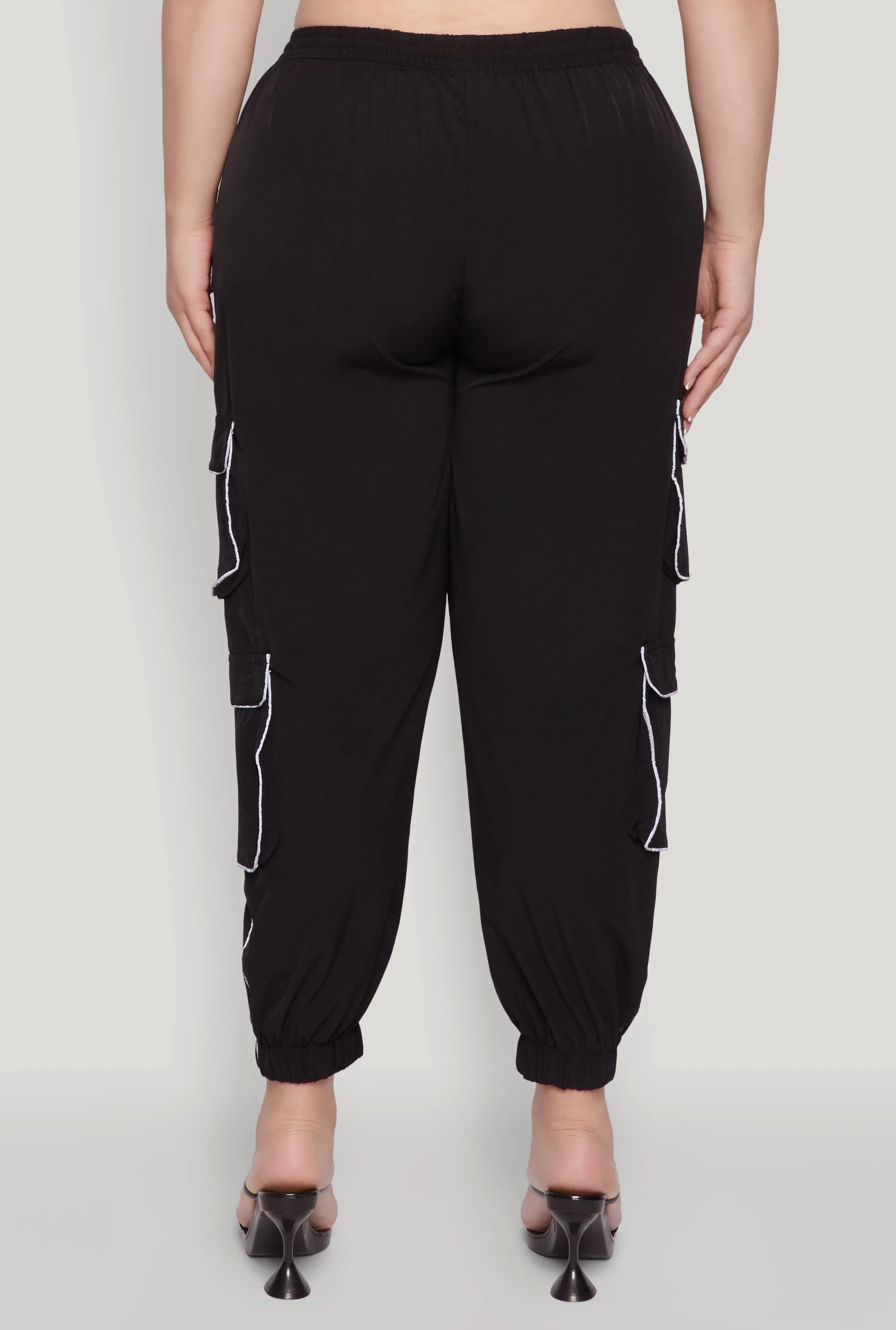 Plus Size Drawstring Cargo Pocket Joggers sold by Rainbow product image thumbnail 5