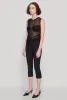 Side Ruched Sleeveless Mesh Top sold by Rainbow