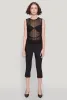 Side Ruched Sleeveless Mesh Top sold by Rainbow