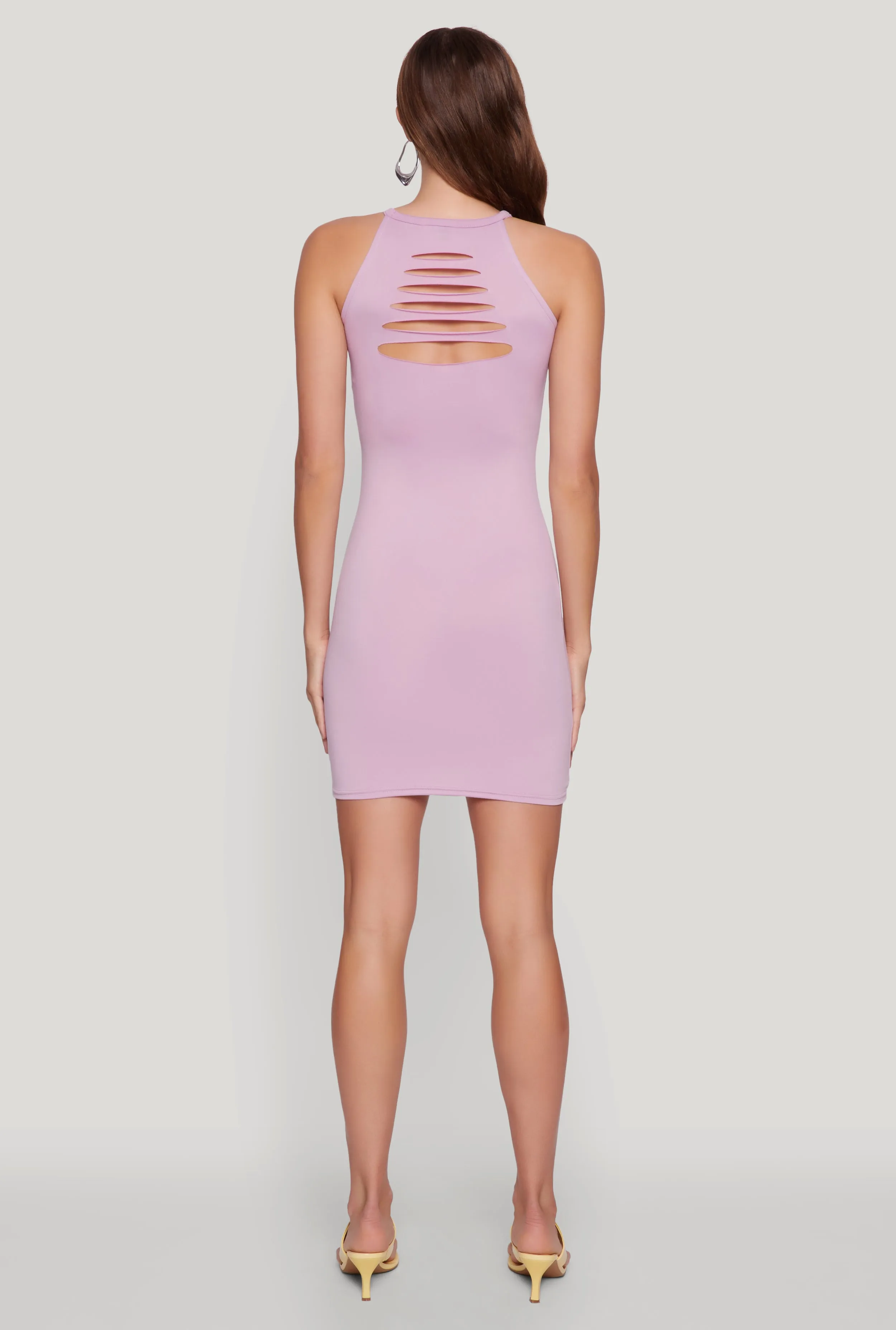 Laser Cut Halter Mini Dress sold by Rainbow product image thumbnail 5