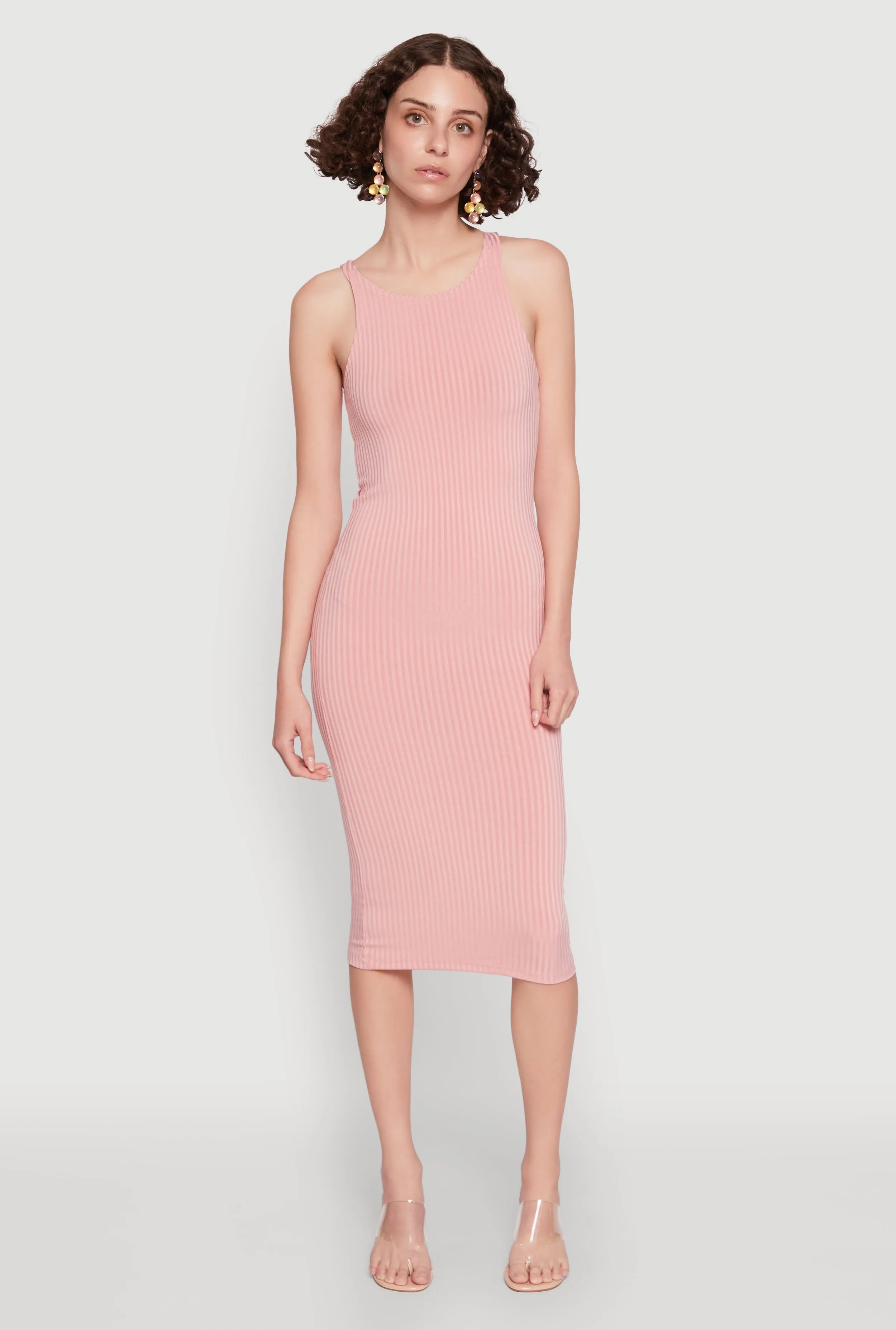 Ribbed Knit Midi Tank Dress sold by Rainbow