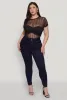Plus Size Shadow Stripe Mesh Top sold by Rainbow