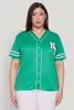 Plus Size New York Patch Baseball Jersey sold by Rainbow