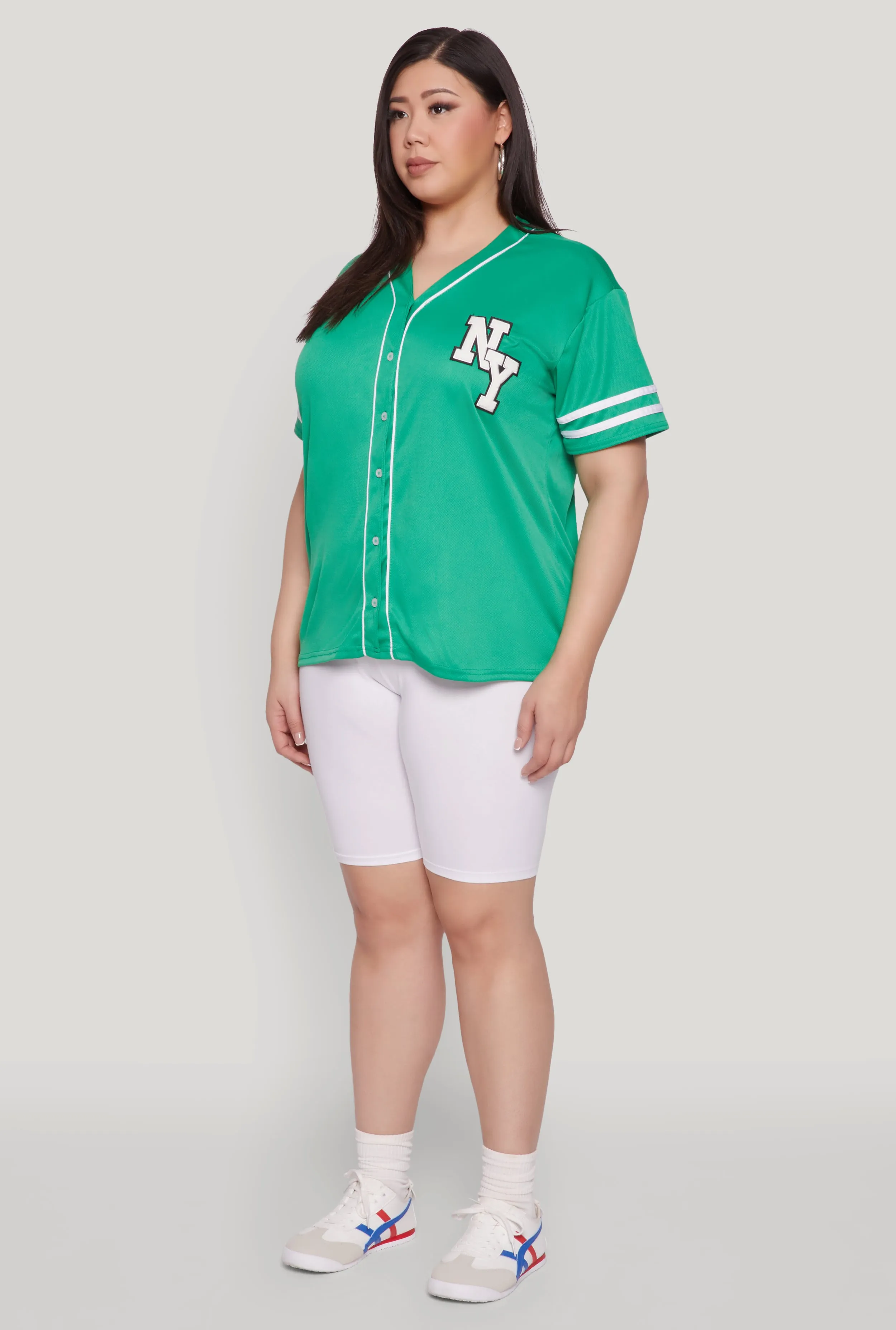 Plus Size New York Patch Baseball Jersey sold by Rainbow product image thumbnail 5