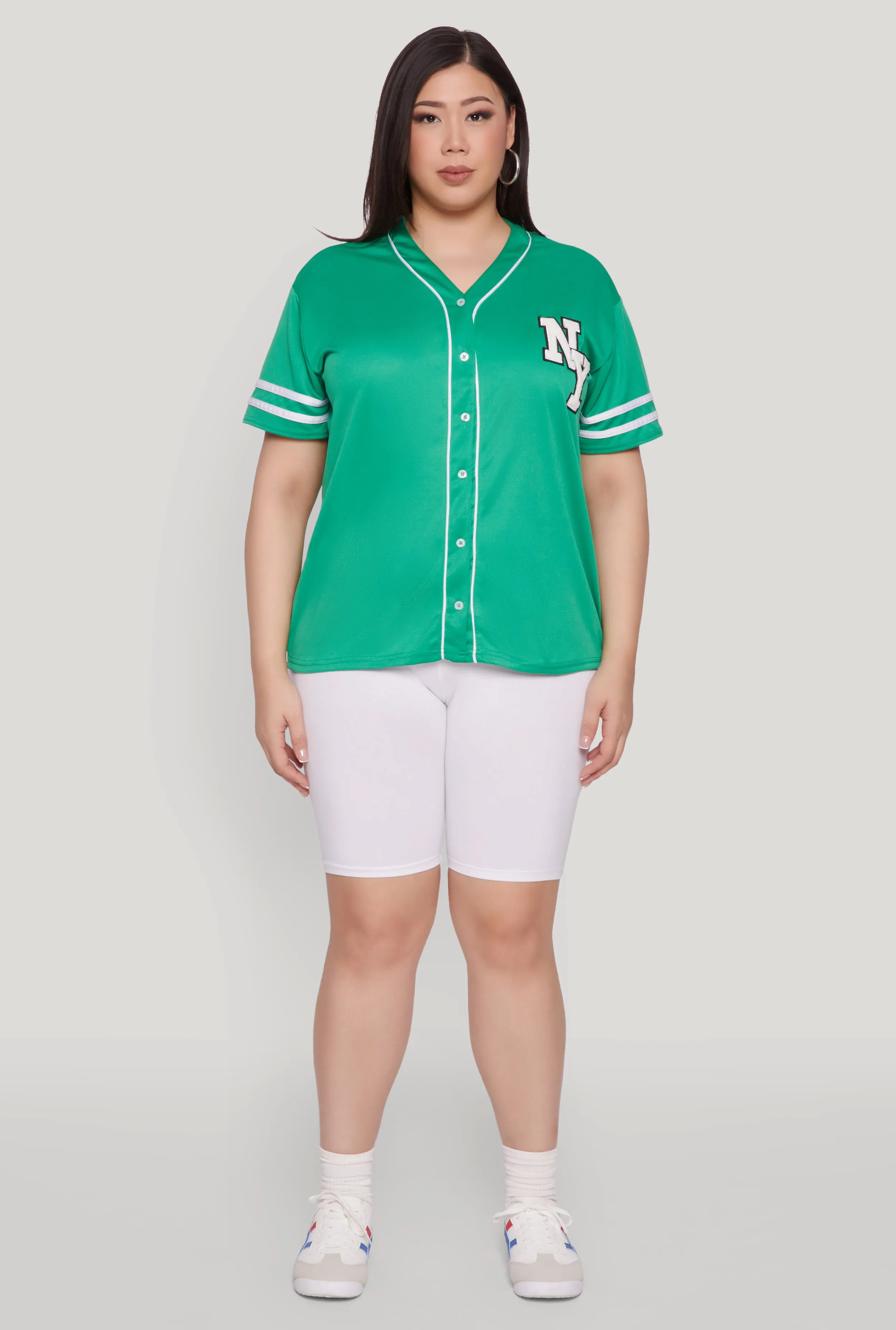 Plus Size New York Patch Baseball Jersey sold by Rainbow product image thumbnail 3
