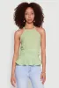 Gauze Knit Halter Peplum Top sold by Rainbow