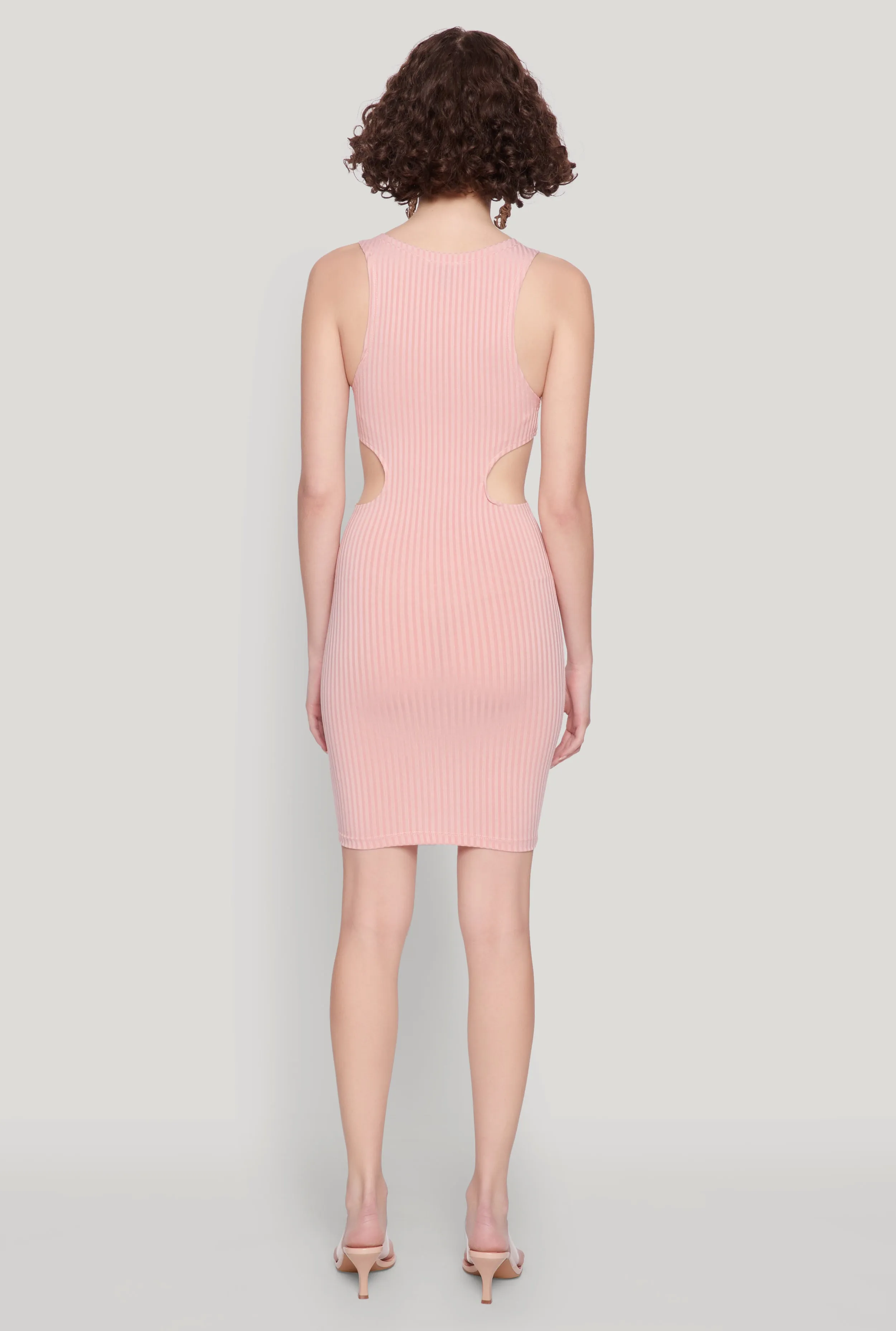 Ribbed Knit Cut Out Side Mini Dress sold by Rainbow product image thumbnail 5