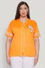 Plus Size New York Patch Baseball Jersey sold by Rainbow
