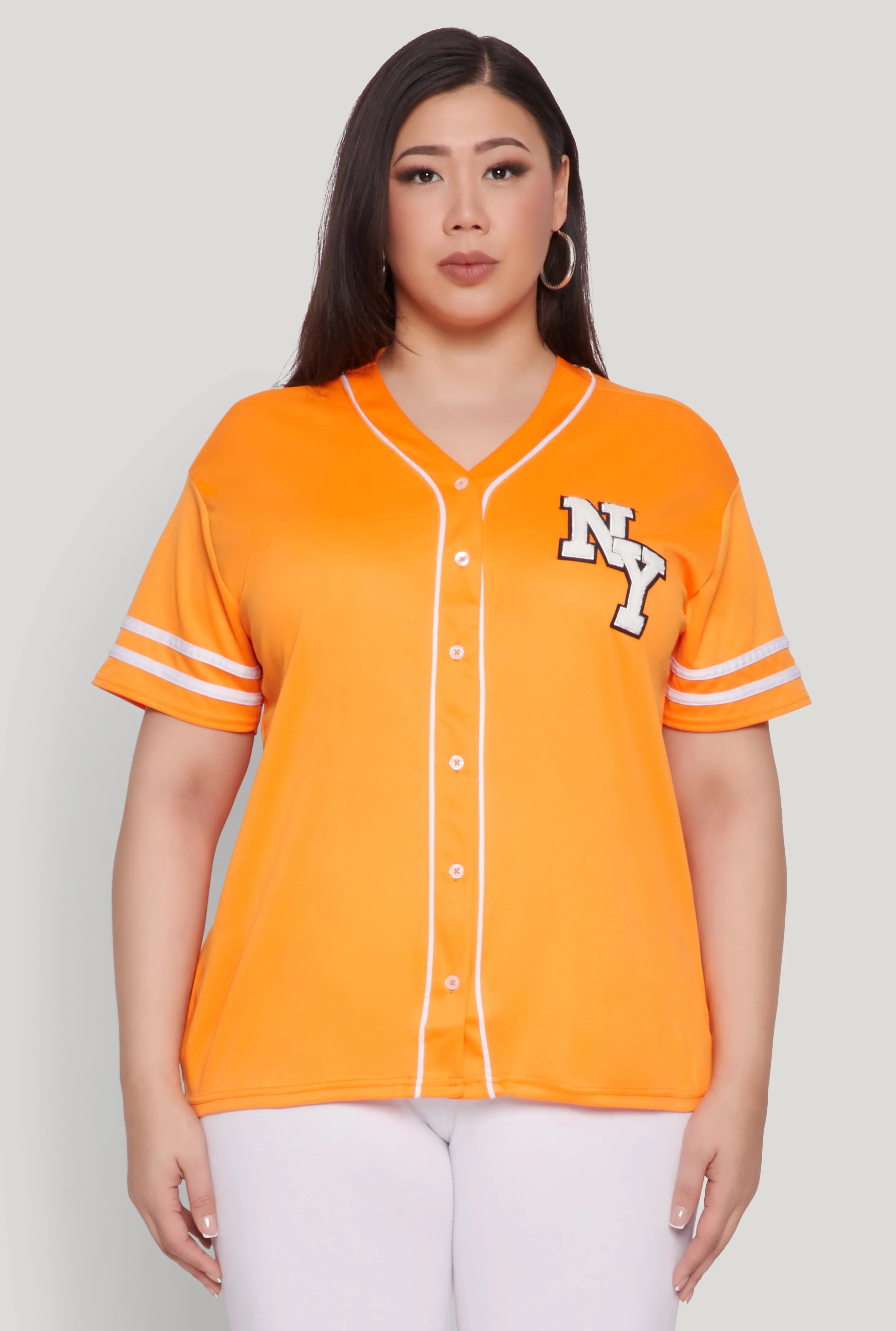 Plus Size New York Patch Baseball Jersey sold by Rainbow product image thumbnail 2