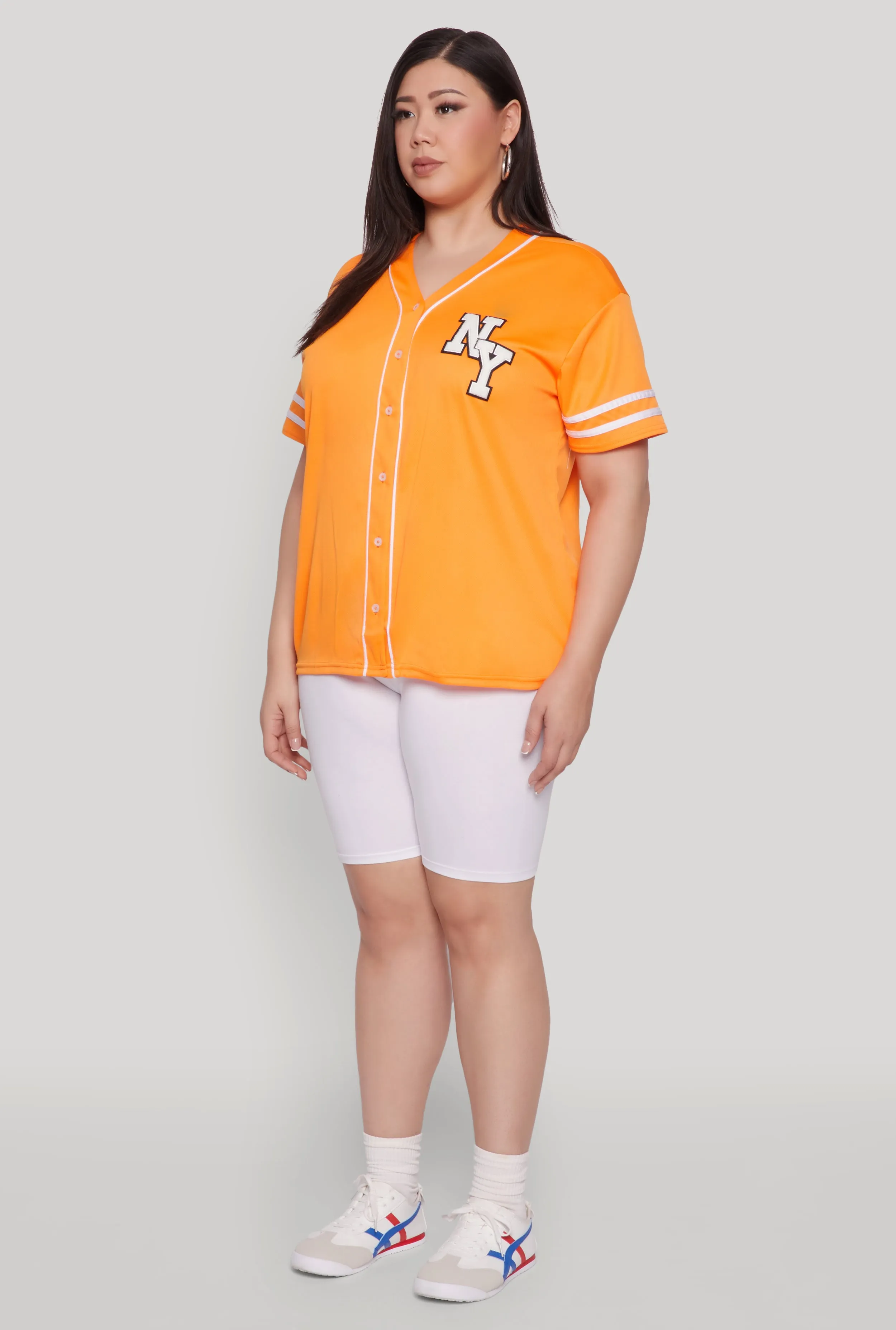 Plus Size New York Patch Baseball Jersey sold by Rainbow product image thumbnail 5