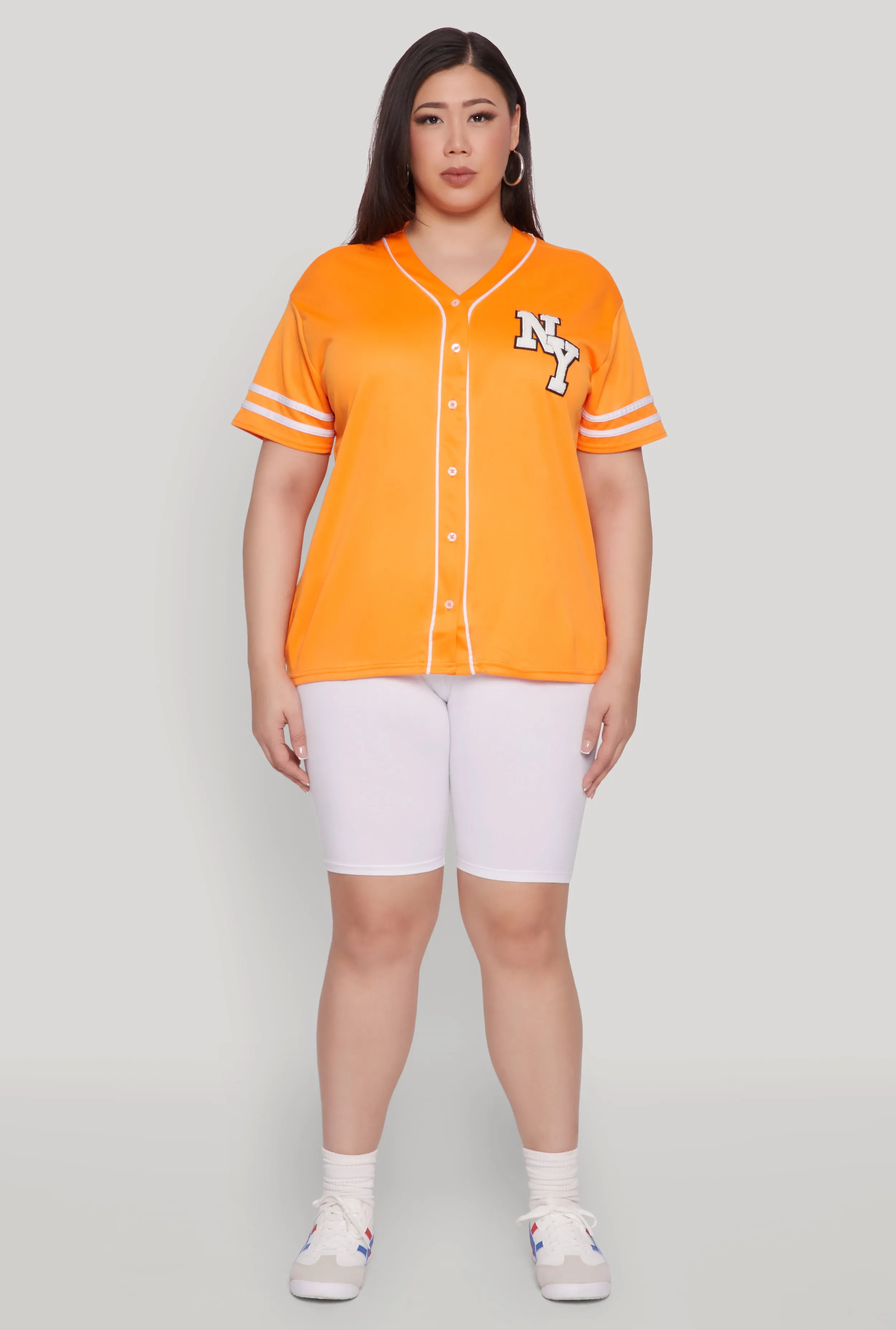 Plus Size New York Patch Baseball Jersey sold by Rainbow product image thumbnail 3