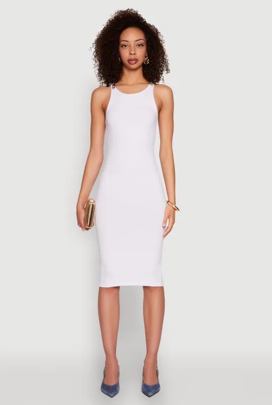 Ribbed Knit Midi Tank Dress sold by Rainbow