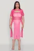 Plus Size Shadow Stripe Slit Front Maxi Top sold by Rainbow