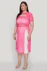 Plus Size Shadow Stripe Slit Front Maxi Top sold by Rainbow