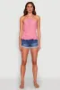 Gauze Knit Halter Peplum Top sold by Rainbow