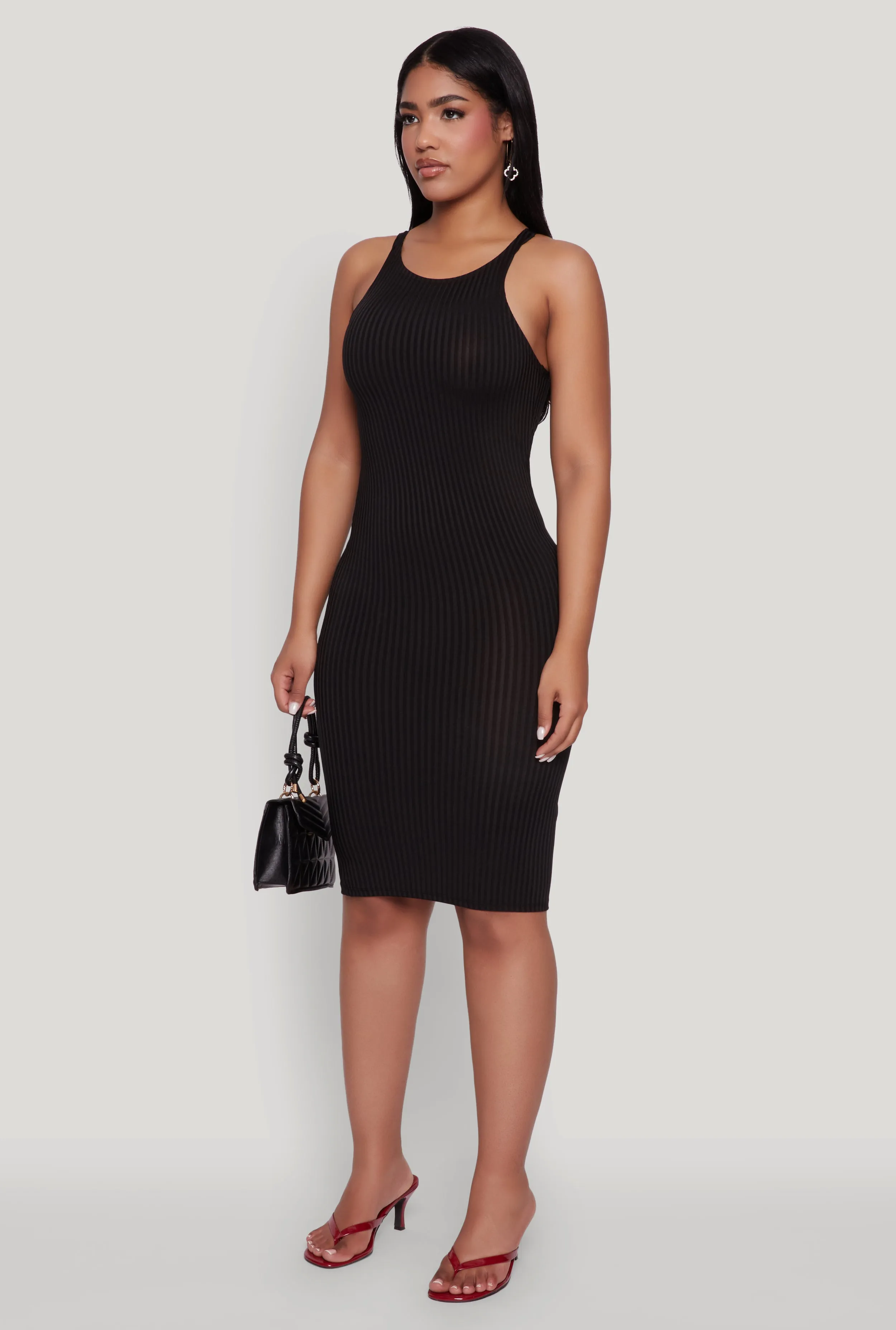 Ribbed Knit Midi Tank Dress sold by Rainbow product image thumbnail 3