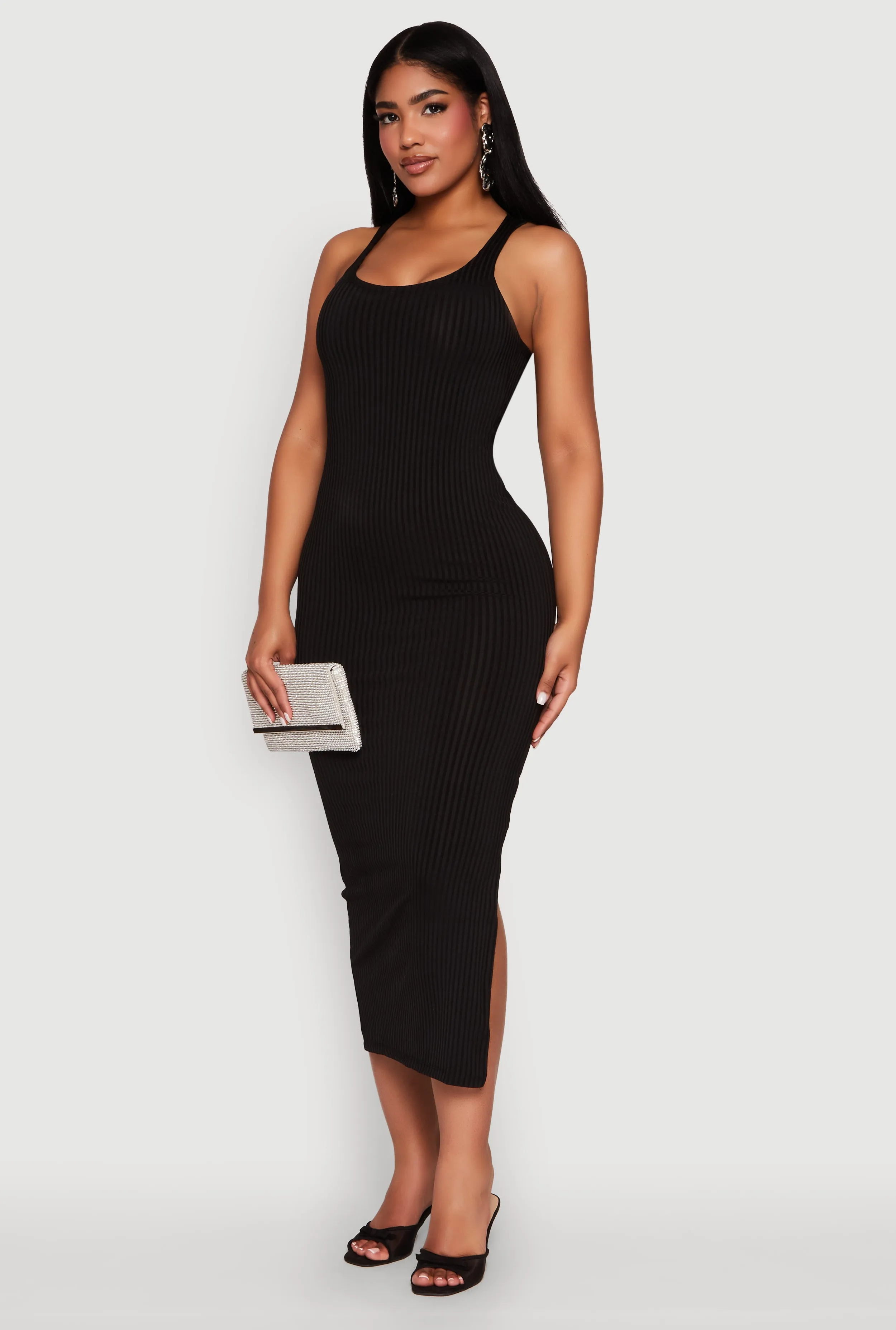 Ribbed Knit Racerback Maxi Tank Dress sold by Rainbow product image thumbnail 2