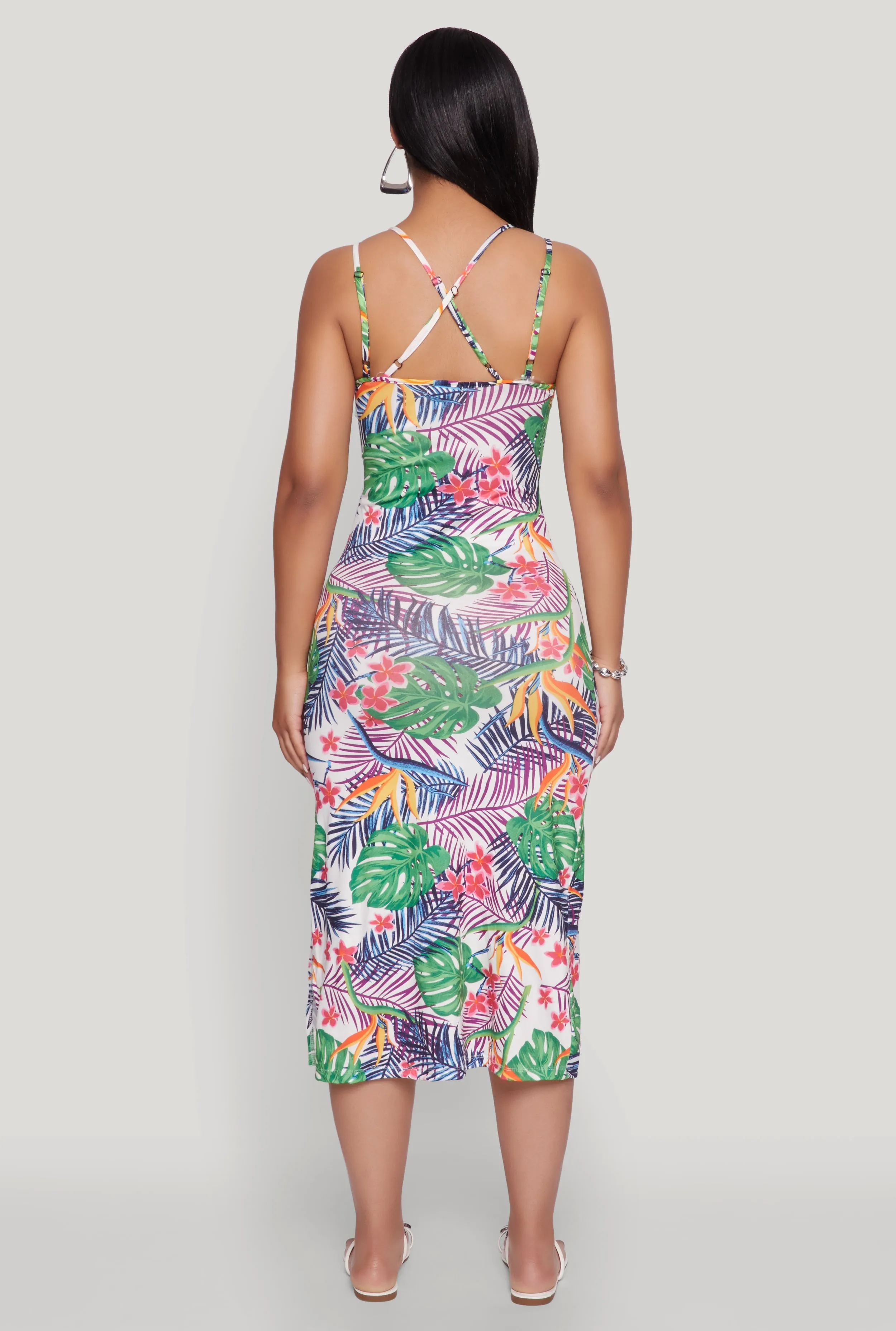 Tropical Print Double Strap Cami Dress sold by Rainbow product image thumbnail 5
