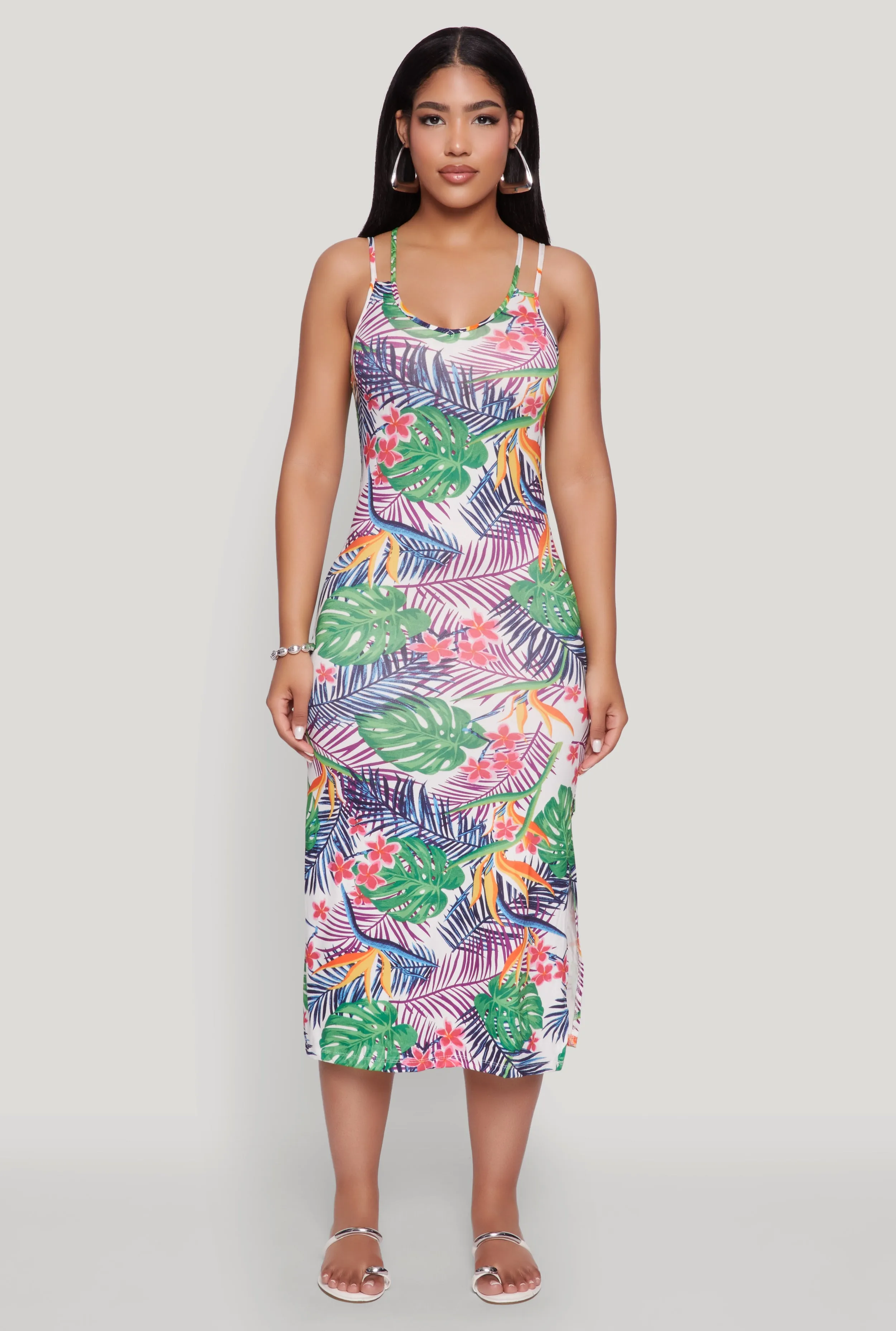 Tropical Print Double Strap Cami Dress sold by Rainbow product image thumbnail 2