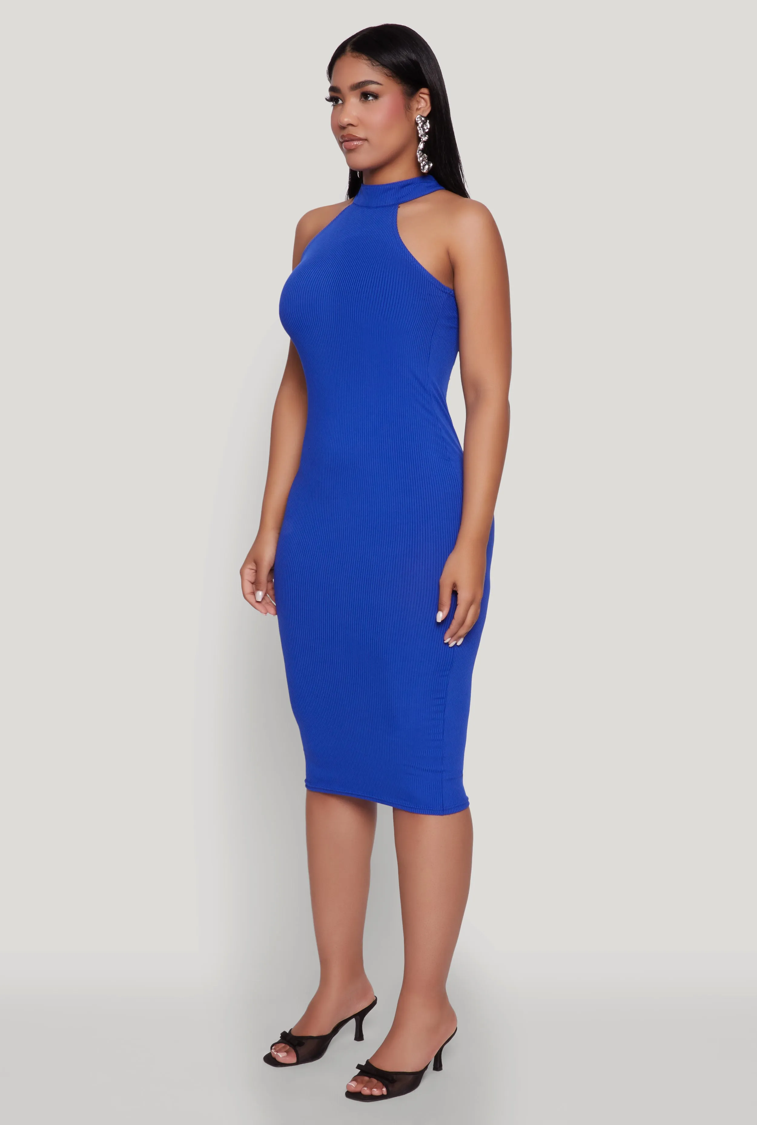 Rib Knit Halter Midi Dress sold by Rainbow product image thumbnail 3